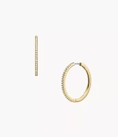 Ellis Pavé Glitz Gold-Tone Brass Hoop Earrings