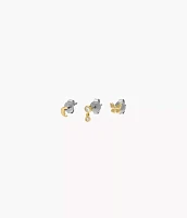 Sutton All Stacked Up Gold-Tone Brass Butterfly Earring Set