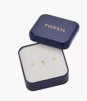 Sutton All Stacked Up Gold-Tone Brass Butterfly Earring Set