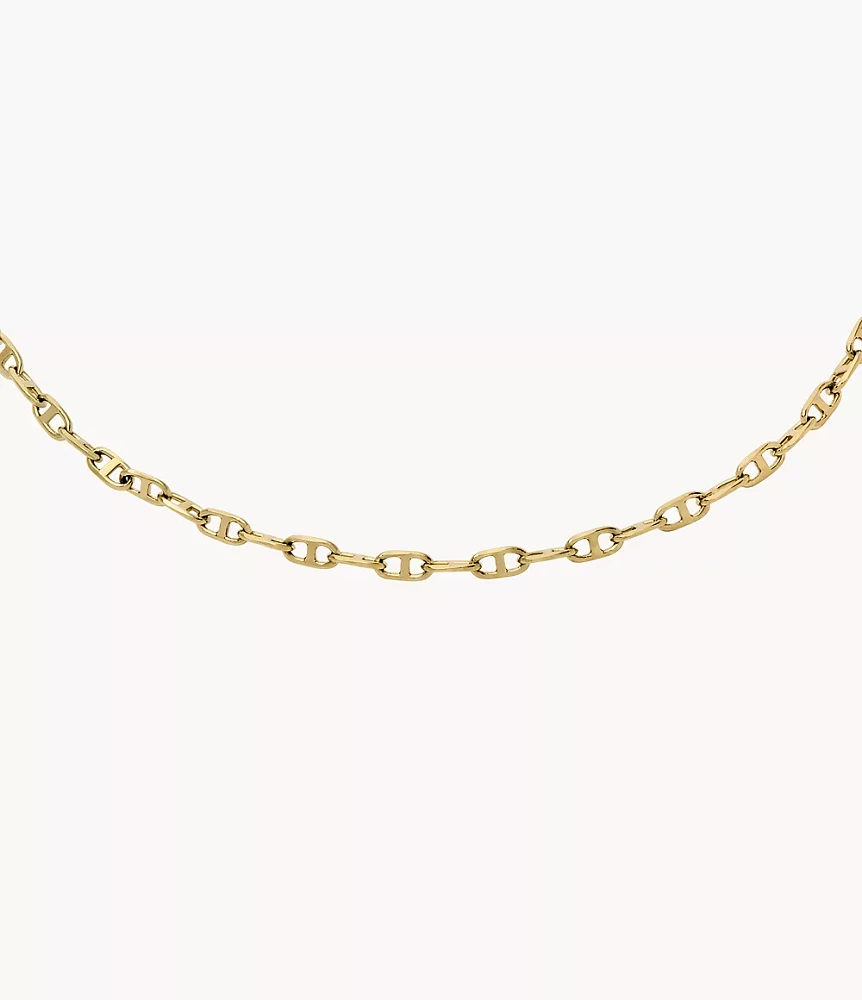 Heritage D-Link Gold-Tone Brass Chain Anklet