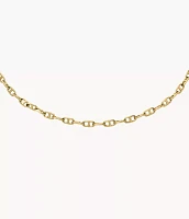 Heritage D-Link Gold-Tone Brass Chain Anklet