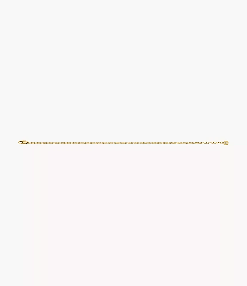 Heritage D-Link Gold-Tone Brass Chain Anklet