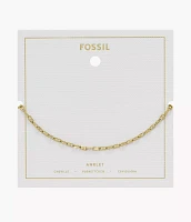 Heritage D-Link Gold-Tone Brass Chain Anklet