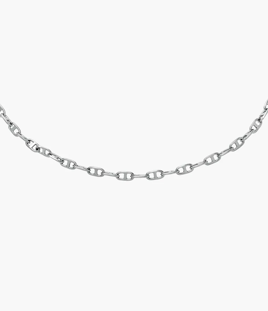 Heritage D-Link Silver-Tone Brass Chain Anklet