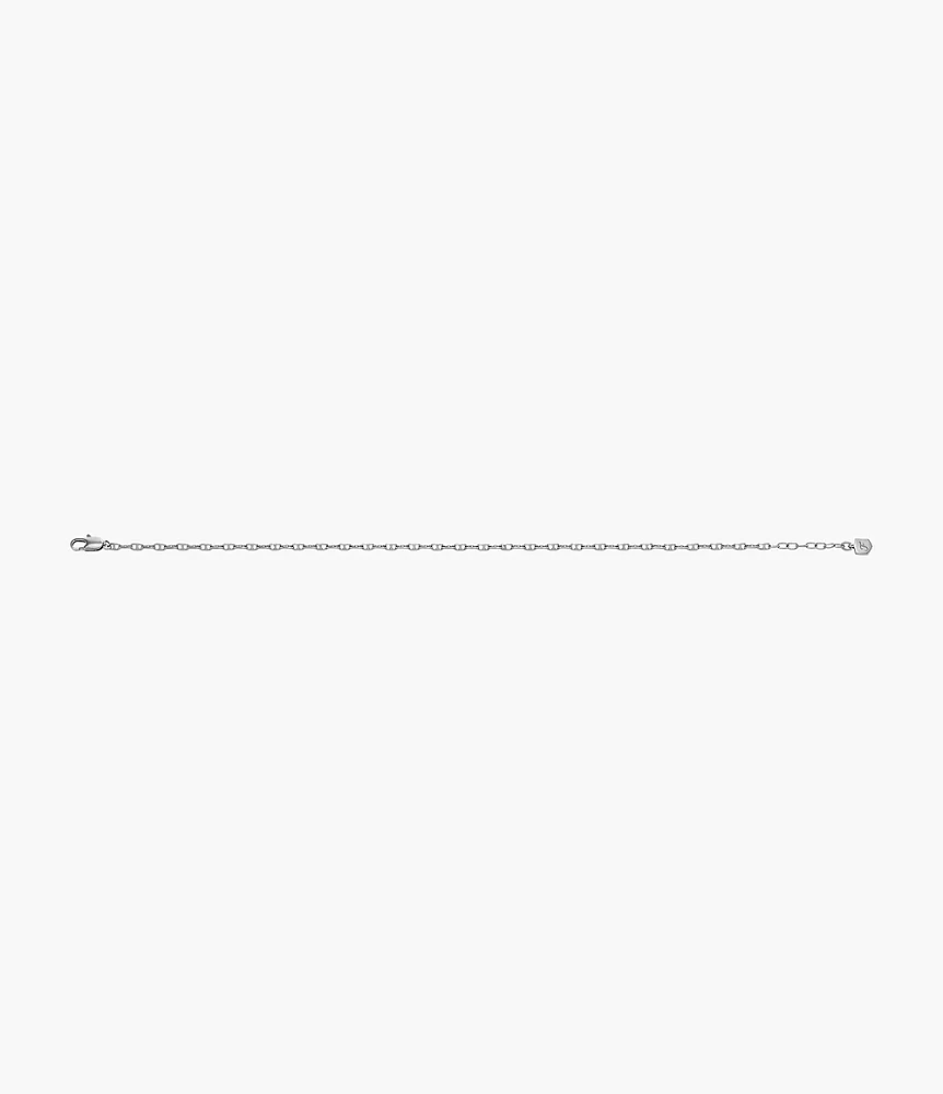 Heritage D-Link Silver-Tone Brass Chain Anklet