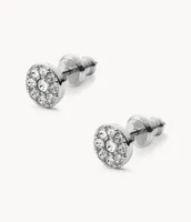 Ellis Disc Silver-Tone Stainless Steel Stud Earrings