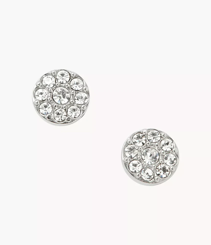 Ellis Disc Silver-Tone Stainless Steel Stud Earrings