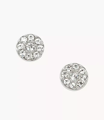 Ellis Disc Silver-Tone Stainless Steel Stud Earrings