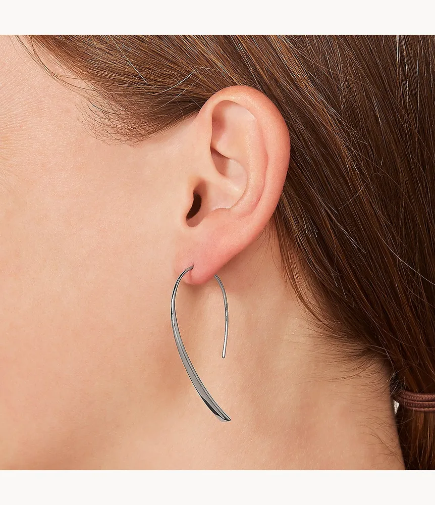 Ellis Stainless Steel Bevel Hoop Earrings