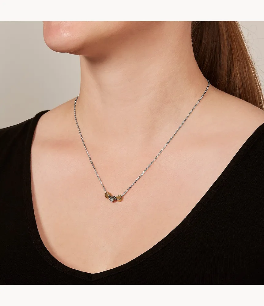 Sutton Heart Tri-Tone Steel Necklace