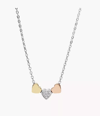 Sutton Heart Tri-Tone Steel Necklace