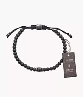Everett Hematite and Black Lava Stone Bracelet