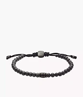 Everett Hematite and Black Lava Stone Bracelet