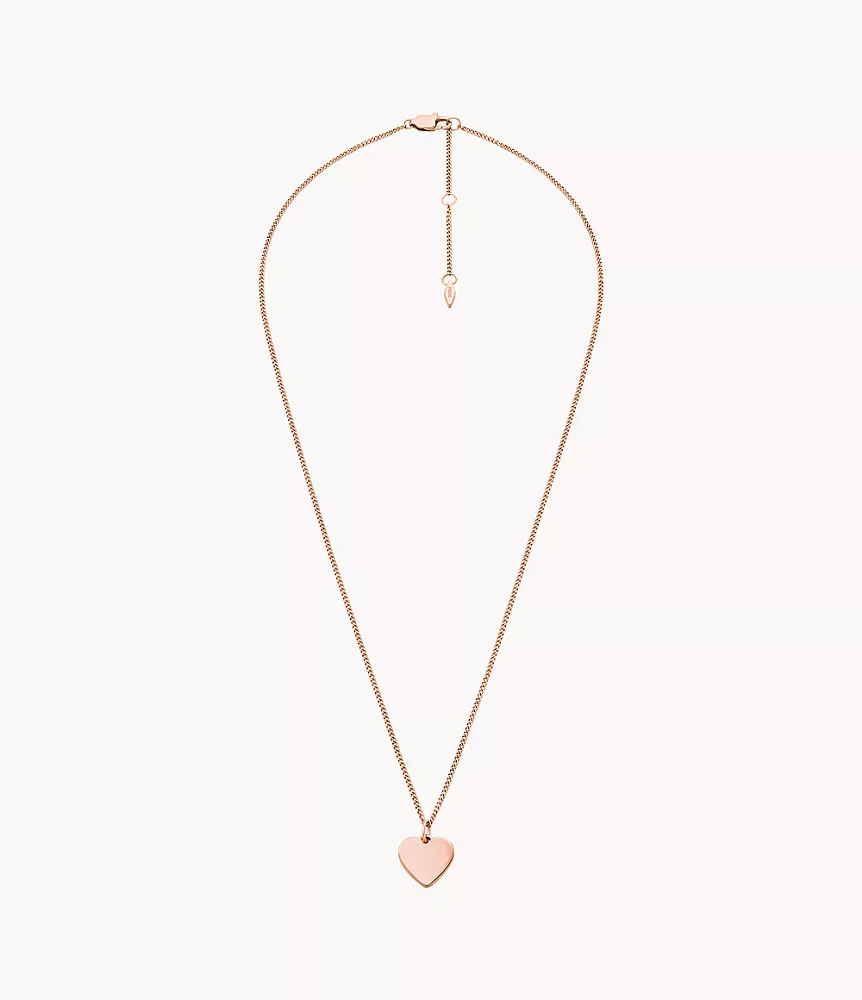 Ellis Heart Rose Gold-Tone Stainless Steel Necklace