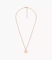 Ellis Heart Rose Gold-Tone Stainless Steel Necklace