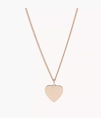 Ellis Heart Rose Gold-Tone Stainless Steel Necklace