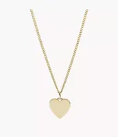 Ellis Heart Gold-Tone Stainless Steel Necklace