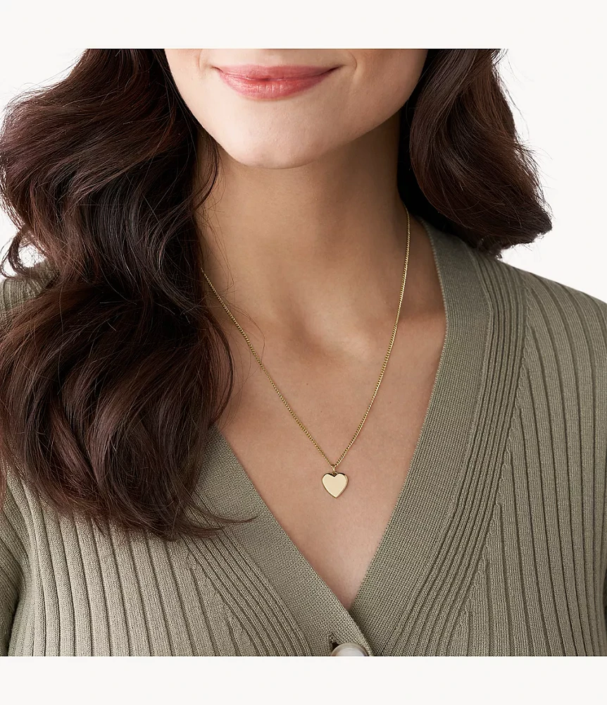 Ellis Heart Gold-Tone Stainless Steel Necklace