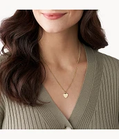 Ellis Heart Gold-Tone Stainless Steel Necklace
