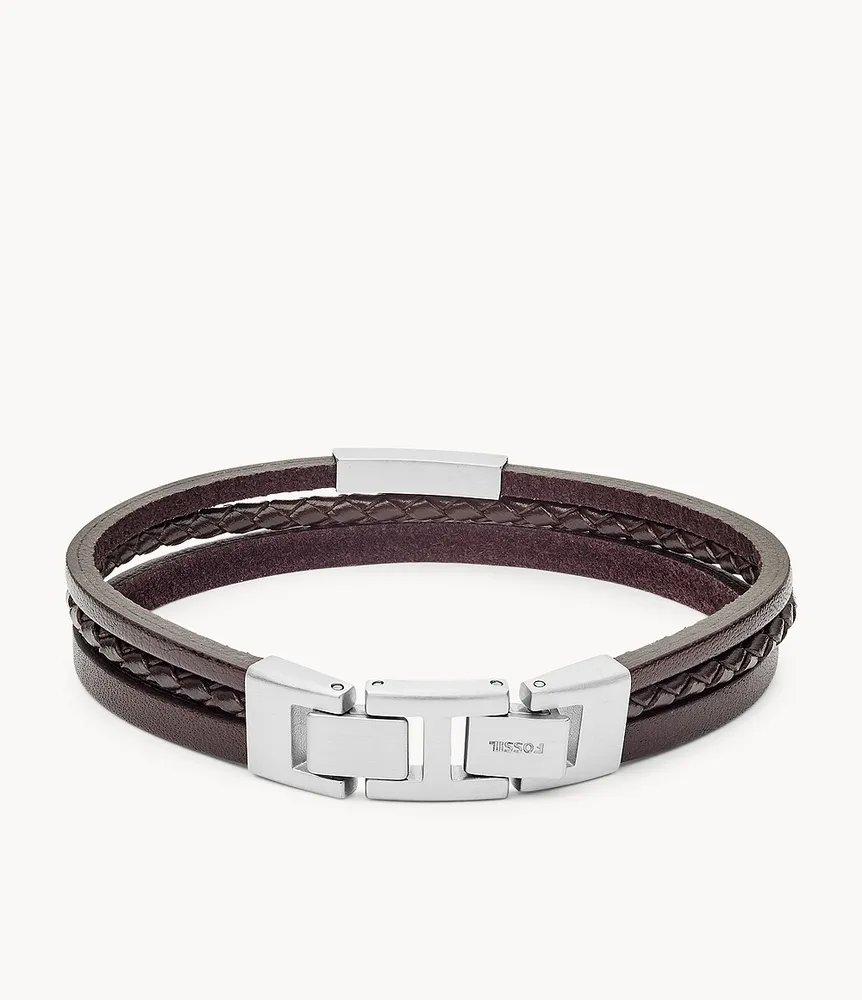 Townsman Brown Multi-Strand Leather Bracelet