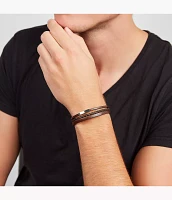 Townsman Brown Multi-Strand Leather Bracelet