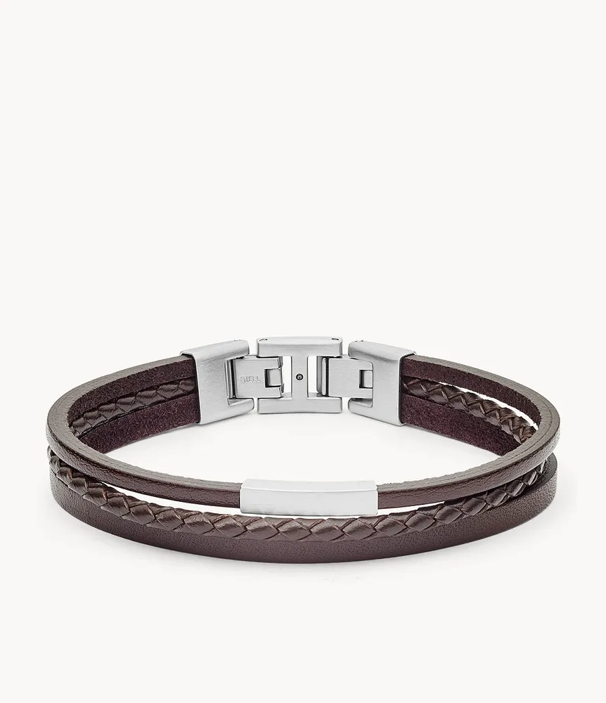 Townsman Brown Multi-Strand Leather Bracelet