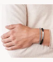 Ellis Black Nylon and Stainless Steel Double-Strand Bracelet