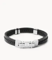 Townsman Leather Essentials Black Multi-Strand Bracelet