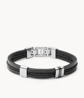 Townsman Leather Essentials Black Multi-Strand Bracelet