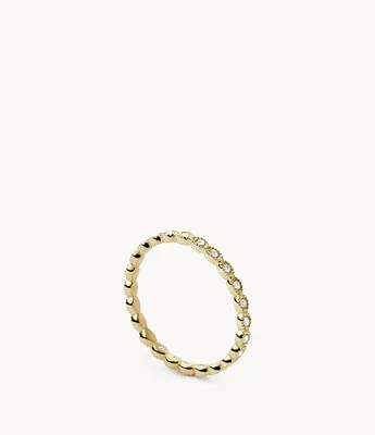 All Stacked Up Gold-Tone Stainless Steel Band Ring