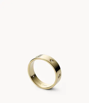 Sadie Shine Bright Gold-Tone Stainless Steel Band Ring