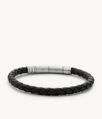 Townsman Vintage Casual Brown Braided Leather Bracelet
