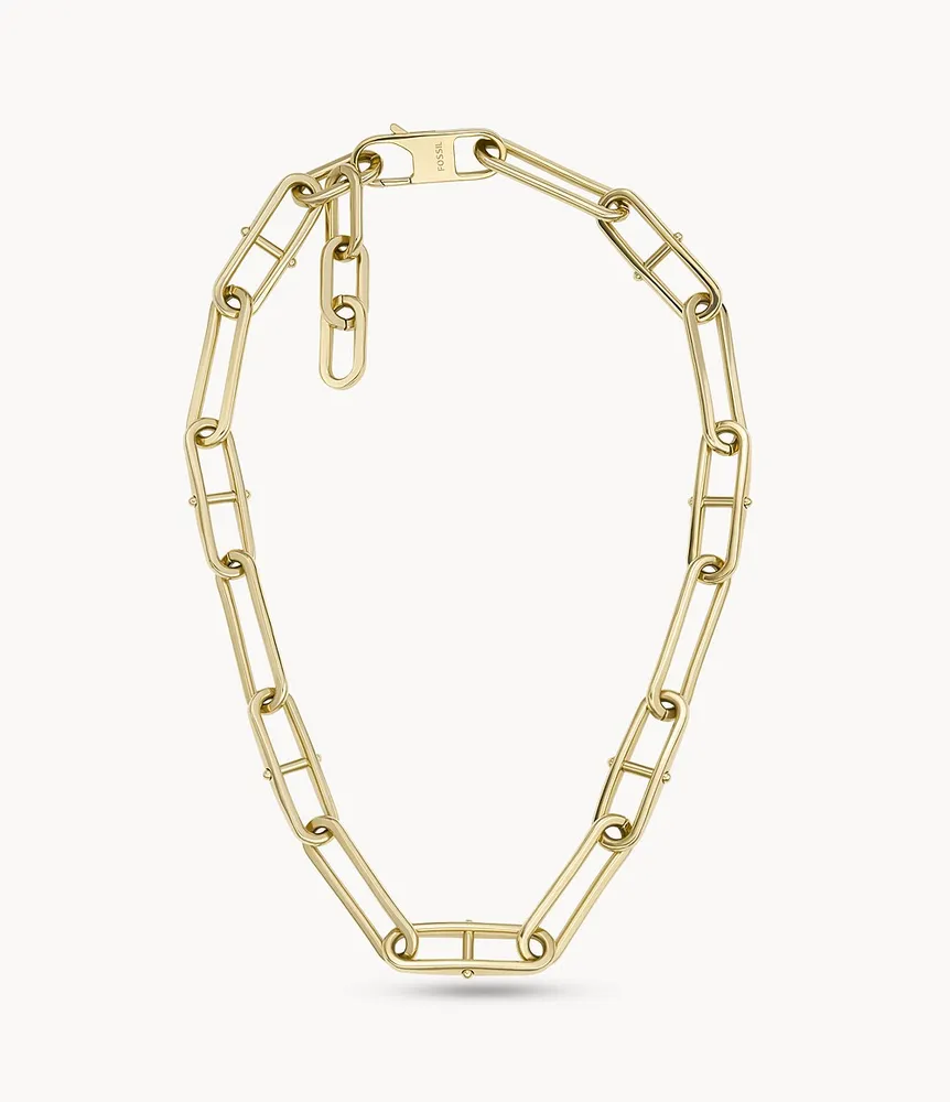Heritage D-Link Gold-Tone Stainless Steel Chain Necklace