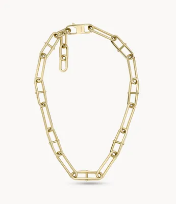 Heritage D-Link Gold-Tone Stainless Steel Chain Necklace