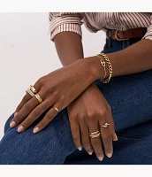Sadie Trio Glitz Gold-Tone Stainless Steel Ring