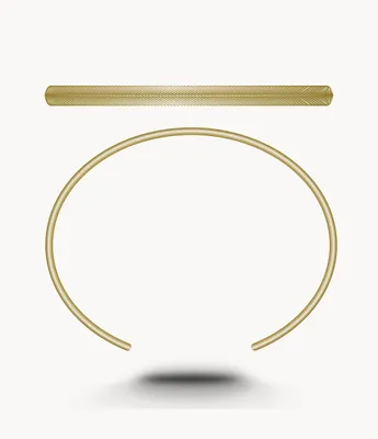 Harlow Linear Texture Gold-Tone Stainless Steel Bangle Bracelet
