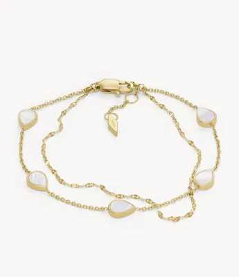 Merrit Teardrop White Mother-of-Pearl Chain Bracelet