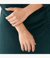 Merrit Teardrop White Mother-of-Pearl Chain Bracelet