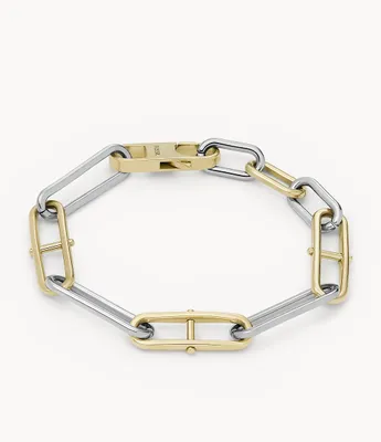 Heritage D-Link Two-Tone Stainless Steel Chain Bracelet