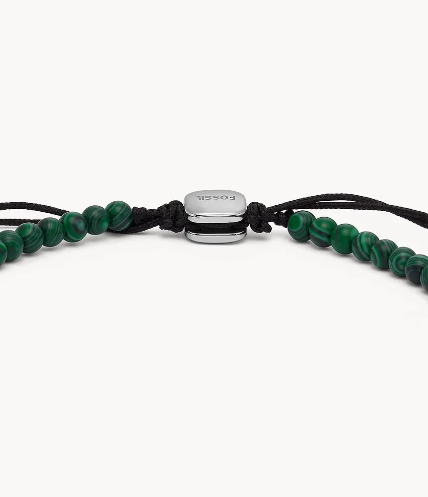 Everett Reconstituted Malachite Beaded Bracelet