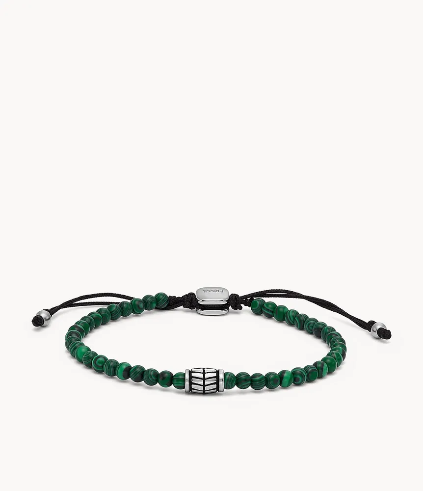 Everett Reconstituted Malachite Beaded Bracelet