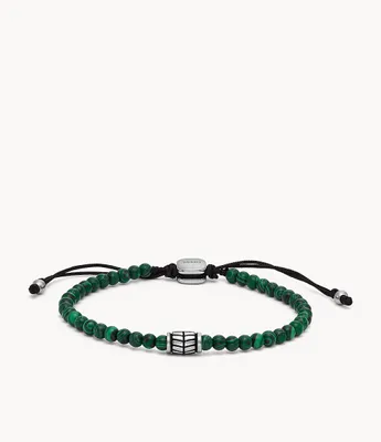 Everett Reconstituted Malachite Beaded Bracelet