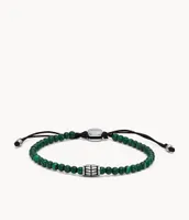 Everett Reconstituted Malachite Beaded Bracelet