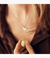 Sutton Radiant Wings White Mother-of-Pearl Butterfly Chain Necklace