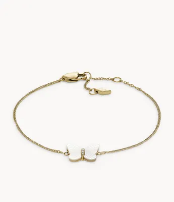 Sutton Radiant Wings White Mother-of-Pearl Butterfly Chain Bracelet