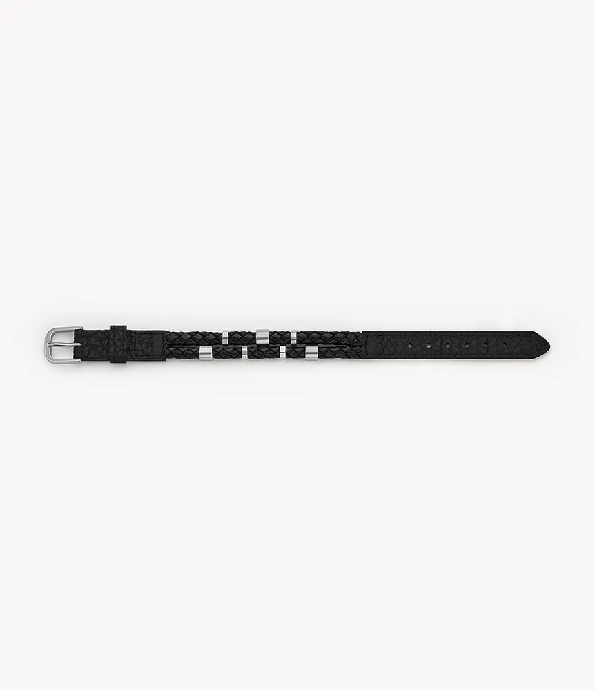 Bronson Leather Essentials Black Leather Strap Bracelet