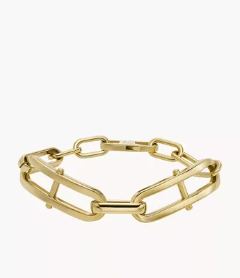 Heritage D-Link Gold-Tone Stainless Steel Chain Bracelet
