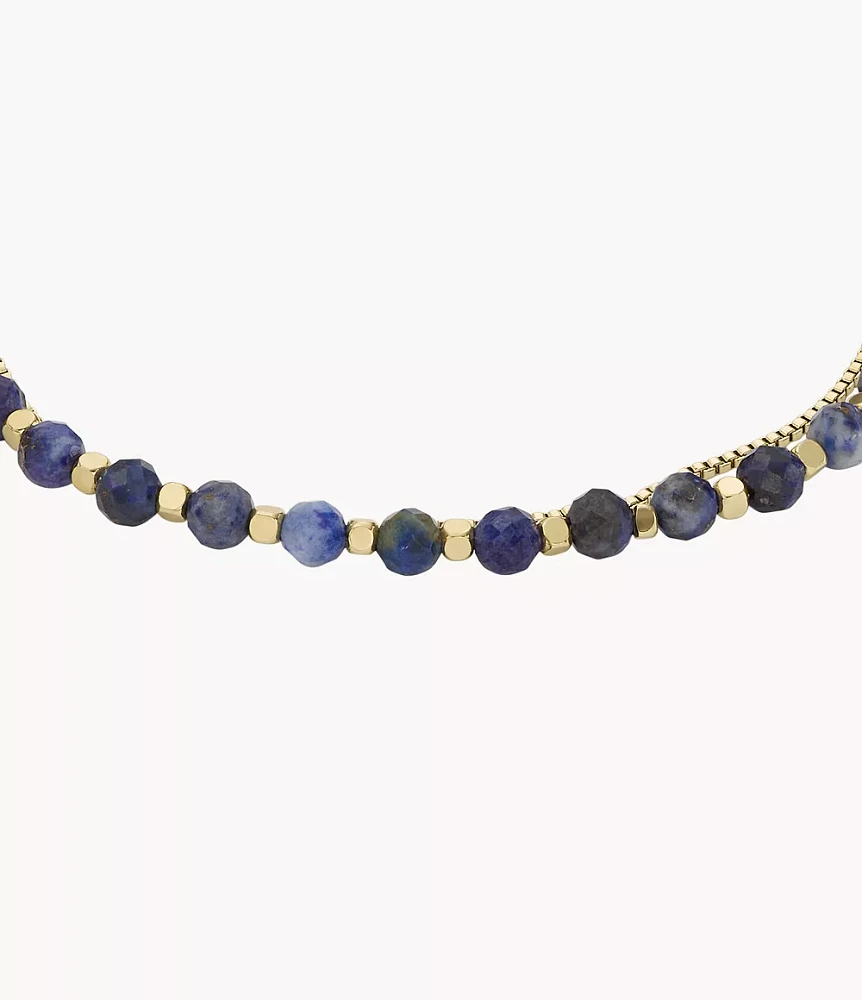 All Stacked Up Reconstituted Blue Lapis Beaded Bracelet