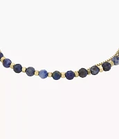 All Stacked Up Reconstituted Blue Lapis Beaded Bracelet