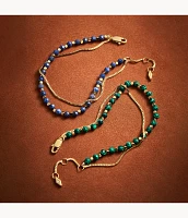 All Stacked Up Reconstituted Green Malachite Beaded Bracelet